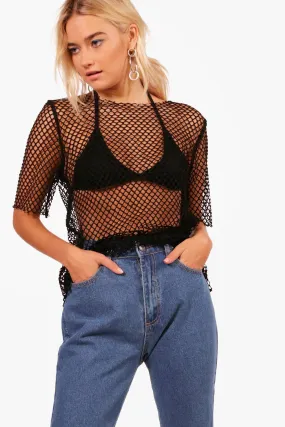 Mia Fishnet Oversized T-Shirt