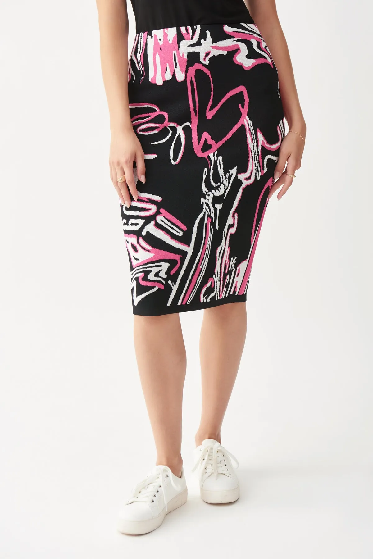 Multi Pink Jacquard Knit Skirt